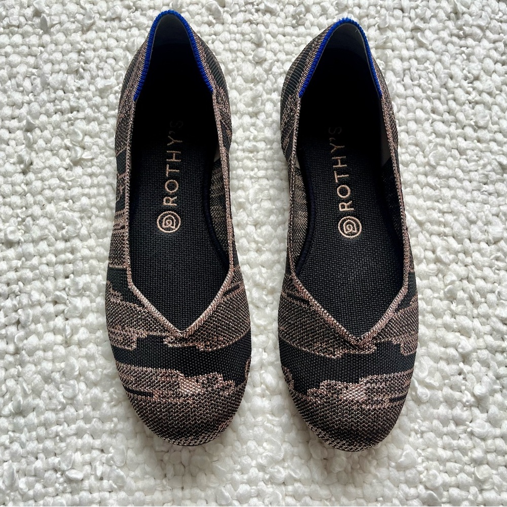 Rothy's The Flat In Golden Shimmer, Size 9.5 - image 3